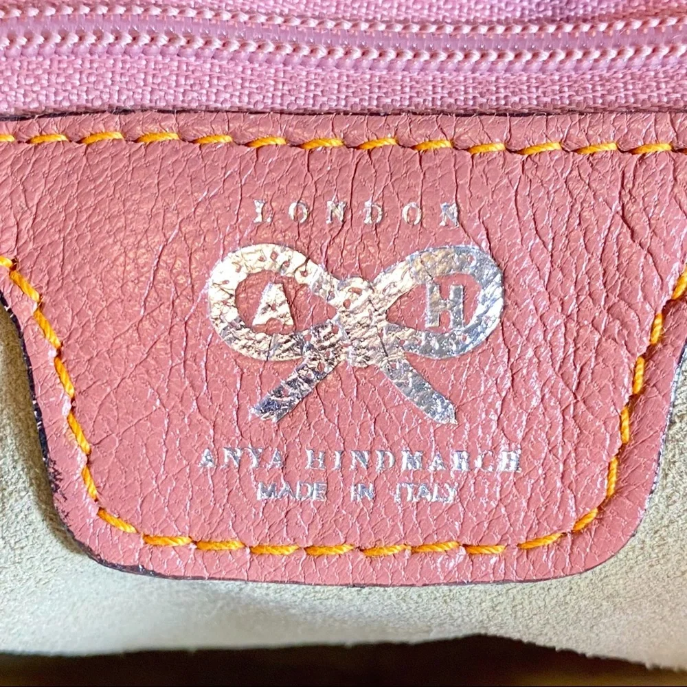 Anya Hindmarch Pink Leather Tassel Shoulder Bag